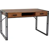 MCW Schreibtisch MCW-A27, Bürotisch Computertisch, 122x70cm 3D-Struktur ~ Wildeiche-Optik