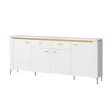 Möbel Kraft Sideboard 200,3 x 87,3 x 40 cm Weiß