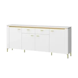Möbel Kraft Sideboard 200,3 x 87,3 x 40 cm Weiß
