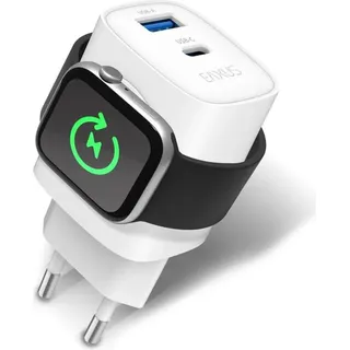 EAXUS Ladestation 3in1 USB Ladestation 1x USB-A, 1x USB-C®, 1x Apple MagSafe Weiß Innenbereich