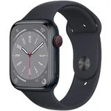 Apple Watch Series 8 GPS + Cellular 45 mm Aluminiumgehäuse mitternacht, Sportarmband mitternacht