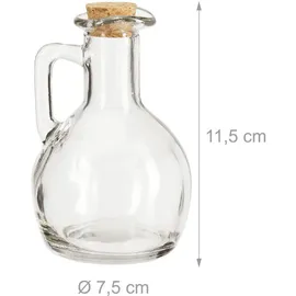 Relaxdays Öl- & Essigkanne 2er Set 180 ml Glas transparent