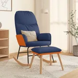 vidaXL Schaukelsessel mit Hocker Stoff 70 x 70 x 90 cm Blau