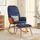 vidaXL Schaukelsessel mit Hocker Stoff 70 x 70 x 90 cm Blau