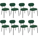 LEWE Esszimmerstühle 8er Set, Stapelbar Polsterstühle, Moderne Küchenstühle mit Unabhängige Rückenlehne, Kleine Runde Metallseitenstühle für Esszimmer, Küche, Restaurant, Schlafzimmer