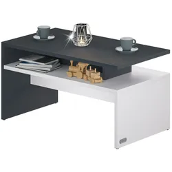 CASARIA® Couchtisch mit Ablage Stauraum Anthrazit Weiß Wohnzimmertisch