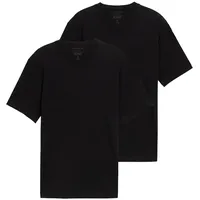 Tom Tailor Herren Basic T-Shirt im 2er-Pack, schwarz, Uni,