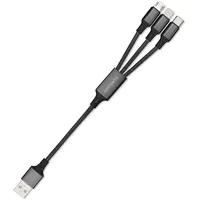 4smarts ForkCord USB Kabel 0,2 m USB USB C/Micro USB A/Lightning Schwarz