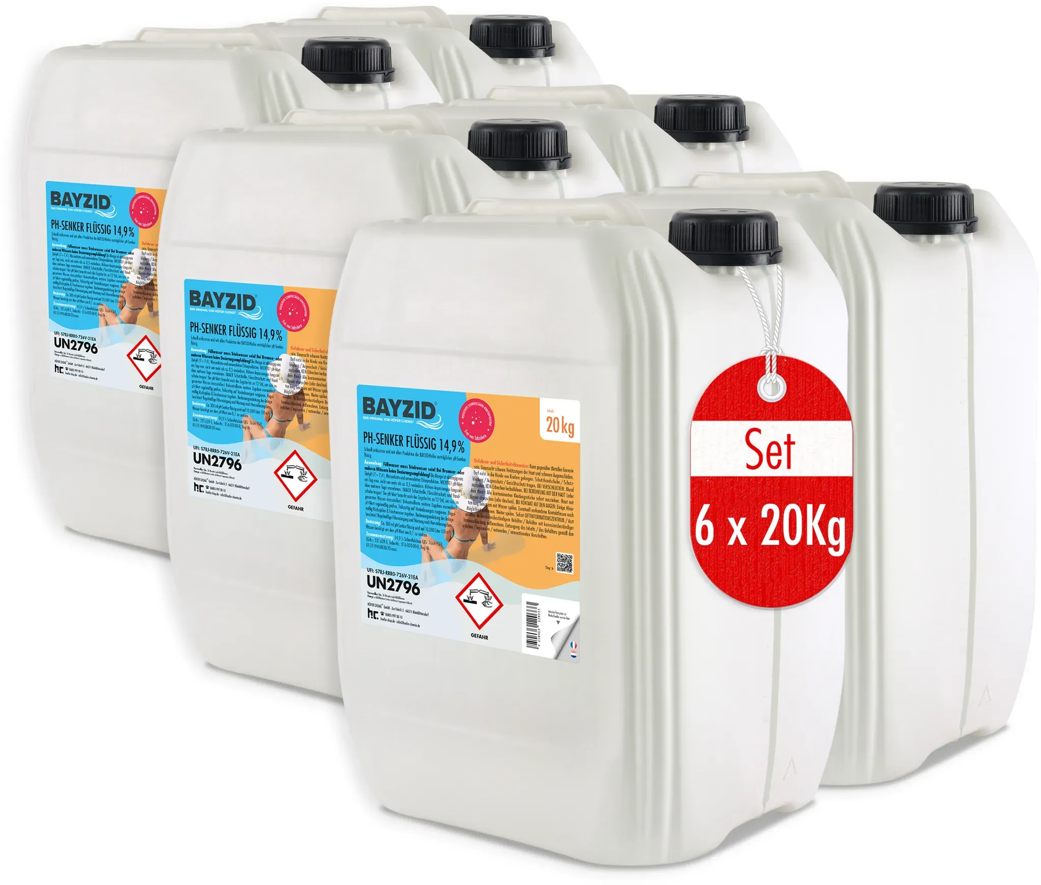 6 x 20 kg BAYZID® pH Minus flüssig 14,9%