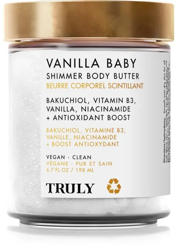 Truly Vanilla Baby intensive feuchtigkeitsspendende Körperbutter mit perlmutternem Glanz 198 ml