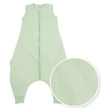 Meyco Baby Schlafsack mit Füßen - Größe 80cm - 2,0 TOG - Ganzjahresschlafoverall- 100% Baumwolle - Oeko Tex Zertifiziert - Rundum-Reißverschluss - hautfreundlich, atmungsaktiv - Zartgrün