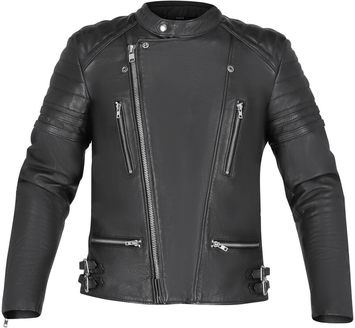 Richa Camden Motorrad Lederjacke, schwarz, Größe 52 für Männer