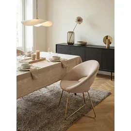 KADIMA DESIGN Esszimmerstuhl Neto Samtbezug beige