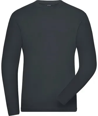 Herren Bio Workwear Langarm Stretch-Shirt JN1804, carbon, Größe M - carbon - M