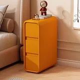 forestalk 25 cm schmaler Nachttisch mit 3 Schubladen - Betttisch für Lederfinish - Nachttisch -Schlafzimmer -Spaltschrank aus massivem Holz