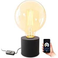 SSC-LUXon NAMBI Tischlampe Vintage schwarz inkl. Smart WiFi E27
