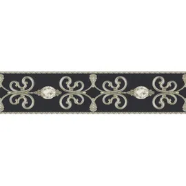 A.S. Création Only Borders Bordüre 5,00 m x 0,15 m schwarz/silber 369161