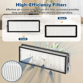 lehongs Zubehör für Roborock Qrevo Pro,qrevo S Staubsauger 1 Hauptbürsten,2 Hepa-filter,6 Staubbeutel,4 Wischtücher,4 Seitenbürsten(schwarz),1 Bürste...
