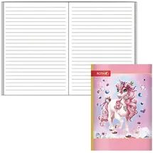ROTH Schulheft Einhorn Beauty Lineatur 51 liniert DIN A6 ohne Rand, 32 Blatt, 1 St.
