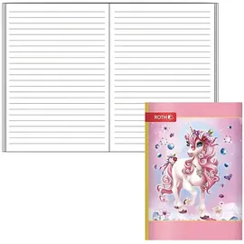 ROTH Schulheft Einhorn Beauty Lineatur 51 liniert DIN A6 ohne Rand, 32 Blatt, 1 St.