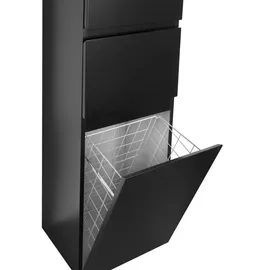 a&n&a aQualine ALTAIR Hochschrank mit Wäschekorb 40 x 184 x 31 cm Schwarz Matt