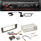Pioneer MVH-S420DAB Bluetooth USB DAB+ Autoradio Einbauset für Audi A3 8P 8PA