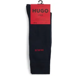Hugo Herren Socken, mit Label-Detail im 2er-Pack, Dunkelblau, 43-46