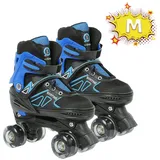 JEOBEST Rollschuhe Verstellbare Rollschuhe für Kinder, Atmungsaktiv Quad Skates, Für Mädchen und Jungen, Weihnachts Geschenke, Größen 27-37 blau|schwarz M(32-37)