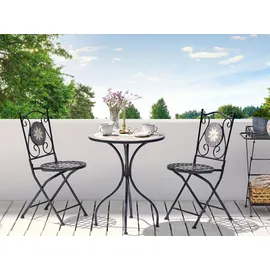Beliani Gartentisch Ø 60 x 73 cm Schwarz