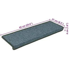vidaXL Stufenmatten 15 Stk. 65x21x4 cm Dunkelgrün Rechteckiger Rand