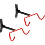 XPOtool Wiltec 2er Set Fahrradwandhalterung klappbar 40x27x20 cm bis 2x30 kg rot, schwarz