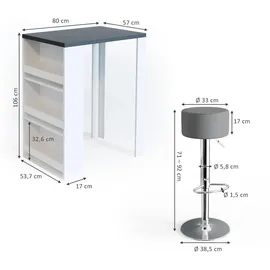 Vicco Bartisch 57 x 80 cm Anthrazit/Weiß