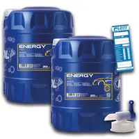 2x MANNOL 20L Energy 5W-30 Motorenöl API/SL 5W30 ÖL Motoröl 40 Liter + Auslaufhahn