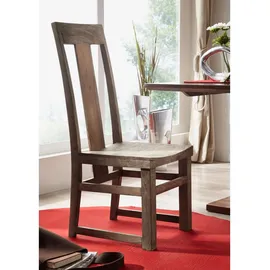 MASSIVMOEBEL24.DE Stuhl Sheesham 45x47x110 grau geölt NATURE GREY #122