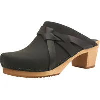 Sanita Damen Offener Clog Wood-Manuella Square Open Black | schwarz