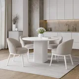design möbel Beistelltisch CUBO Ø100 cm Metalltisch Wohnzimmertisch WEIß