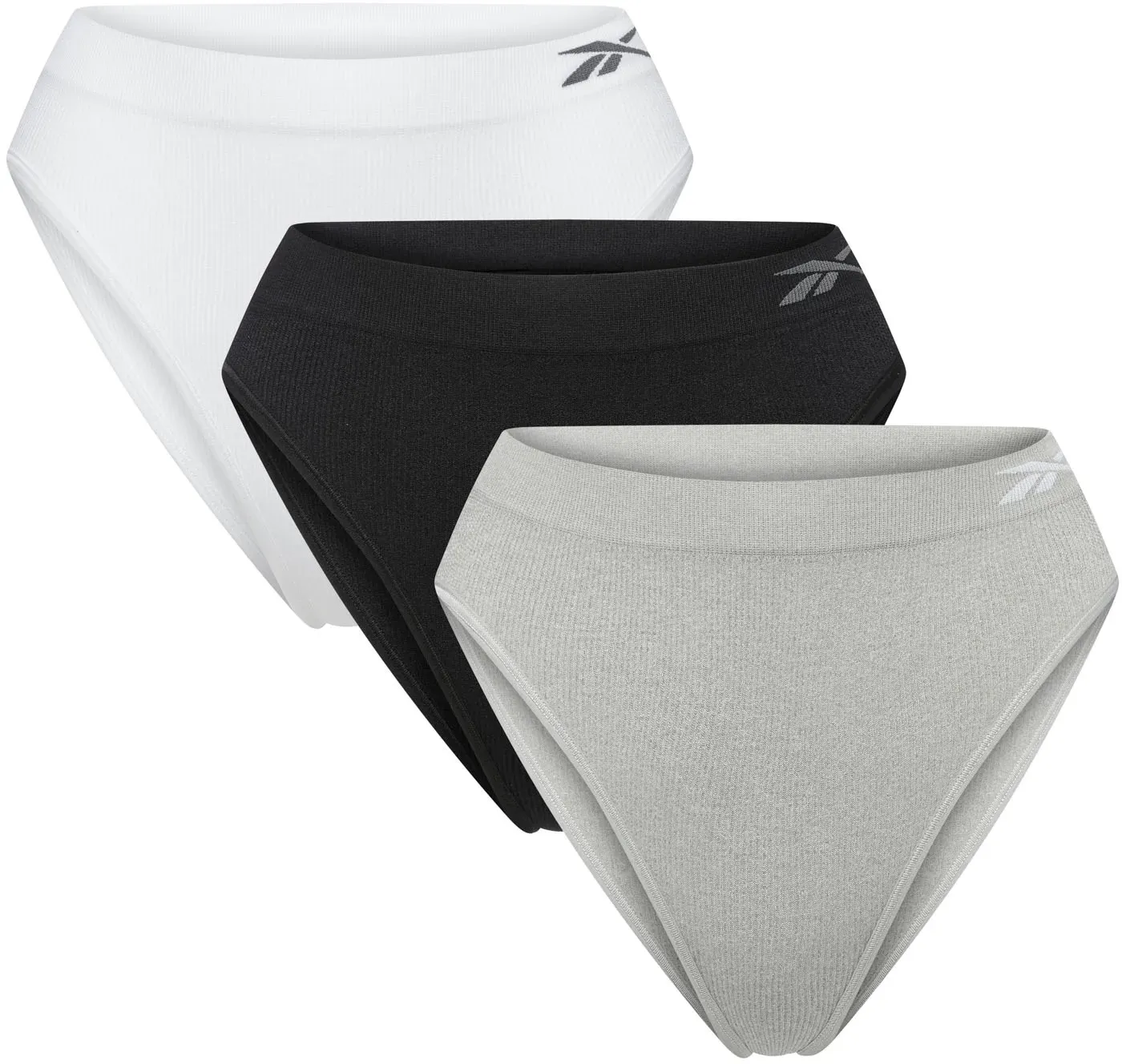 Slip REEBOK, Damen, Gr. XS, schwarz, weiß, Obermaterial: 92% Polyamid, 8% Elasthan, eng, Unterhosen Slip, ohne störende Nähte, eng, basic, bequem, mit Logo, breiter Bund