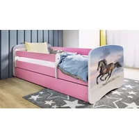 raumhirsch furniture Kinderbett mit Pferd 80 x 180 cm Holzwerkstoff rosa