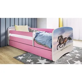 raumhirsch furniture Kinderbett mit Pferd 80 x 180 cm Holzwerkstoff rosa