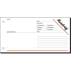 Sigel Formularbuch Kurzmitteilung 1/3 A4 VE=10x100 Blatt