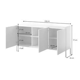 Selsey Sideboard 150 x 77 cm Grün