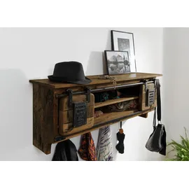 Massivmoebel24 Wandgarderobe Mango 115 x 30 x 45 cm Braun