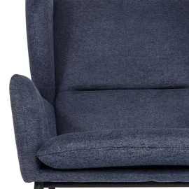 Mendler Lounge-Sessel HWC-L62 Stoff/Textil 73 x 96 x 73 cm Blau mit Rollen