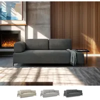 Sofa modular 3-Sitzer modernes Design mit Beistelltischen Diadema - Dunkel Grau
