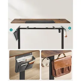 Songmics Höhenverstellbarer Schreibtisch 160 x 60 cm Vintagebraun/Mattschwarz