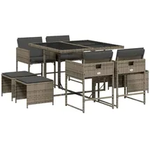 vidaXL Garten-Essgruppe 9-tlg. Grau