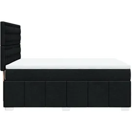 vidaXL Boxspringbett mit Matratze Schwarz 140x200 cm Stoff