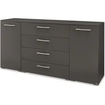 Set One by Musterring Kombikommode "Henderson", grau (graphit), B:160cm H:81cm T:42cm, Holzwerkstoff, SET ONE BY MUSTERRING, Sideboards, Kombikommode, mit 2 Türen und 4 Schubladen inkl. Selbsteinzug und Dämpfung