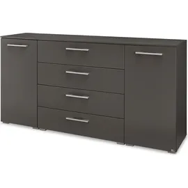 Set One by Musterring Kombikommode "Henderson", grau (graphit), B:160cm H:81cm T:42cm, Holzwerkstoff, SET ONE BY MUSTERRING, Sideboards, Kombikommode, mit 2 Türen und 4 Schubladen inkl. Selbsteinzug und Dämpfung