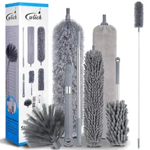 cyslmuk Teleskop-Staubwedel Mikrofaser Dunkelgrau 8 St.